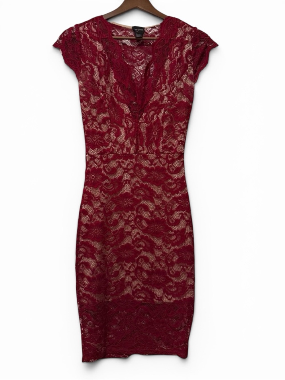 free press Burgundy Lace Midi Dress